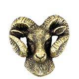 Golden Brass Ram Mascot Pin