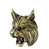 Golden Brass Bobcat Mascot Pin