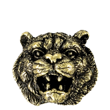 Golden Brass Tiger Mascot Pin