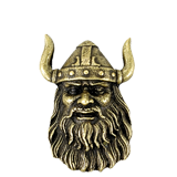 Golden Brass Viking Mascot Pin
