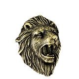 Golden Brass Lion Mascot Pin