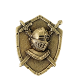 Golden Brass Knight Mascot Pin