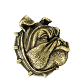 Golden Brass Bulldog Mascot Pin