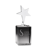 Chrome Metal Star Crystal Award