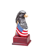 Silver Eagle Head Flag Trophy - 7.25