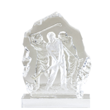 Three Golfers Crystal Trophy - 7.5