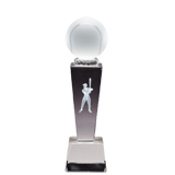 Male Baseball 3D Crystal Sport Trophy - 9