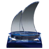 Crystal Blue Sailboat Award - 12.5