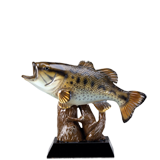 Colorful Bass Fishing Trophy - 5.5