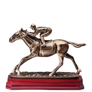 Bronze Horse Racing Trophy - 9.5