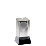 3D Crystal Golf Ball Trophy - 4