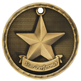 3D Star Performer Medal - 2
