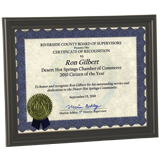 Black Bull Nose Corners Certificate Frame - 12