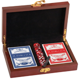 Executive Rosewood Card & Dice Gift Set - 7.5