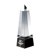 Grooved Obelisk Crystal Award - 8