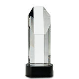 Octagon Slant Crystal Award - 9.75