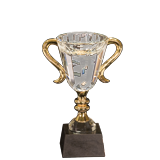 Gold Handle Crystal Cup on Black Base - 7