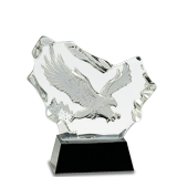 Carved Crystal Eagle Award - 7.5