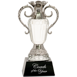 Silver Handle Crystal Cup on Black Base - 8