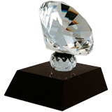 Crystal Diamond on Black Base Award - 3.5