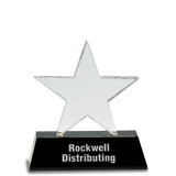 Crystal Star on Black Base Award - 6.75