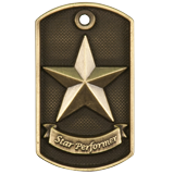 3D Star Performer Dogtag Medal - 2