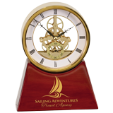 Executive Rosewood & Gold Glass Clock III - 10