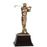 Bronze Male Golf Swing Resin Trophy - 9.75