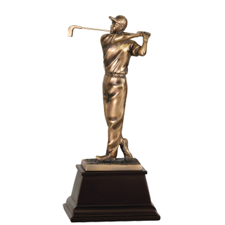 Bronze Male Golf Swing Resin Trophy - 9.75