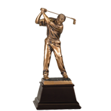 Bronze Male Golf Drive Resin Trophy - 9.5