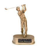 Male Golf Gold Resin Trophy - 9