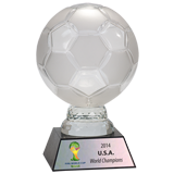 Winners Glass Soccer Ball Trophy - 12