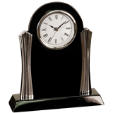 Black Piano Pillars Arched Desk Clock - 8