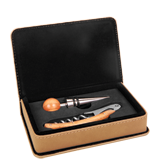 Leatherette 2 Piece Wine Tool Gift Set - 6