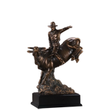 Bucking Bull Riding Cowboy Trophy - 11.5