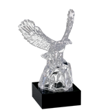 Flying Crystal Eagle on Black Base - 8