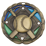 Stained Glass Baseball Medal 2.5