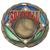 Stained Glass Softball Medal 2.5