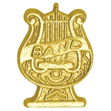 Gold Music Lyre Band Lapel Pin