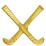 Gold Crossed Field Hockey Sticks Lapel Pin