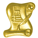 Gold Knowledge Scroll Lapel Pin