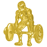 Gold Weightlifting Lapel Pin