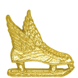 Gold Winged Ice Skating Lapel Pin