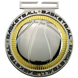 Silver & Gold Basketball Medal 3