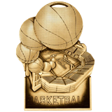 Stadium Star Stand Up Basketball Medal - 3.5