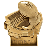 Stadium Star Stand Up Football Medal - 3.5