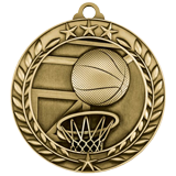 Basketball Wreath Medal 1.75